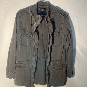 Buffalo David Bitton Dark Gray Zip-Up & Button Jacket  Size XS